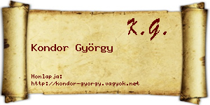 Kondor György névjegykártya